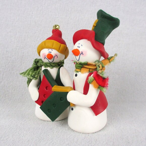 Christmas Snowmen Roberta PEI Canada Whimsical Original Figurines - Picture 4 of 6